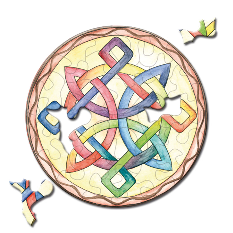 CURIOSI | fast fertiges Puzzle Picoli "Knoten" mit außergewöhnlichen Puzzleteilen und runder Form