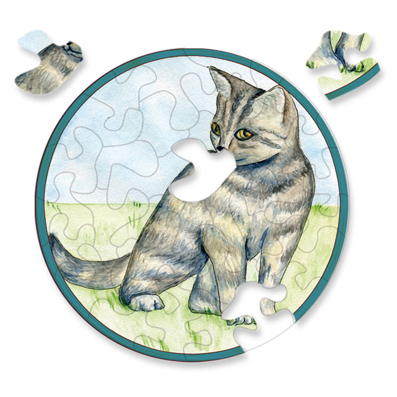 CURIOSI | fast fertiges Puzzle Picoli "Katze" mit außergewöhnlichen Puzzleteilen und niedlichem Tiermotiv