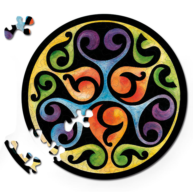 CURIOSI | Rückseite des Puzzle Double "Knospe" mit abstrakter Knospe als Motiv