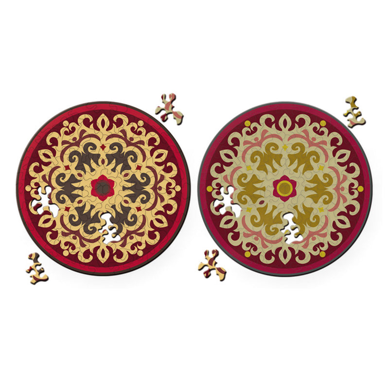 CURIOSI | Vorder- und Rückseite des Puzzle Double "Rose" mit orientalischem Motiv