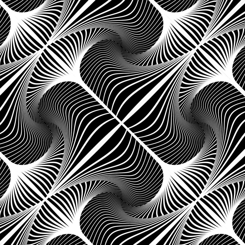 CURIOSI | kniffliges Puzzles Q "Shimmer 1" mit einem schwarz-weißen Motiv der optischen Täuschung