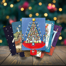 CURIOSI | 5er Set von unterschiedlichen Weihnachtskarten mit Lamellentechnik (geöffnet)