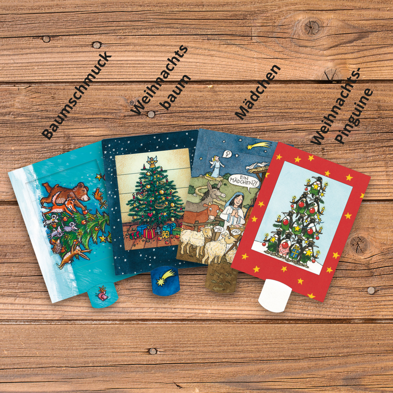 Q-Puzzle mit Weihnachtskarte – Geschenk-Set