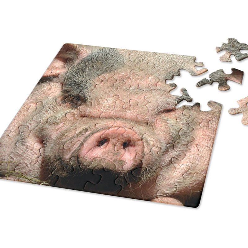 CURIOSI | fast fertiges Puzzle Q "Animal 1" mit außergewöhnlichen Puzzleteilen und Schweinemotiv