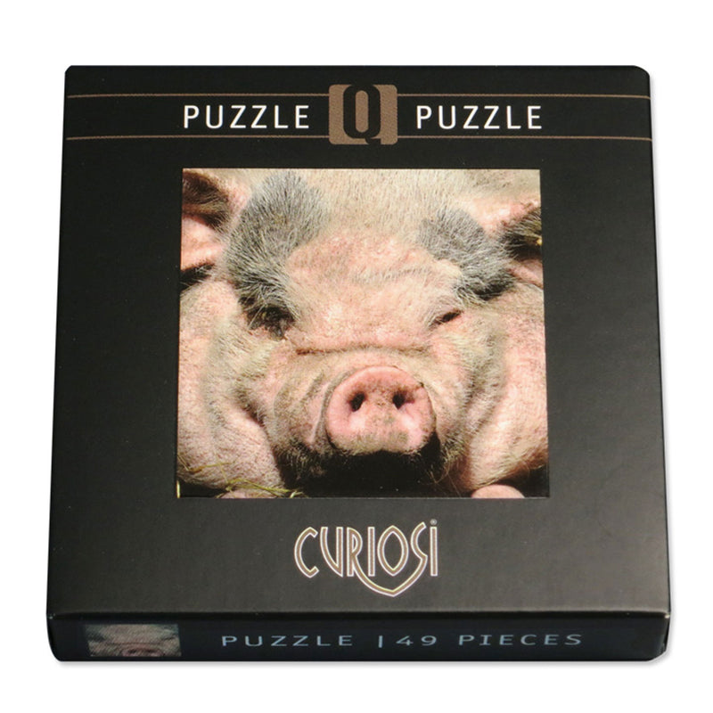 CURIOSI | Frontansicht der Produktverpackung des Puzzle Q "Animal 1" mit Schwein als Motiv