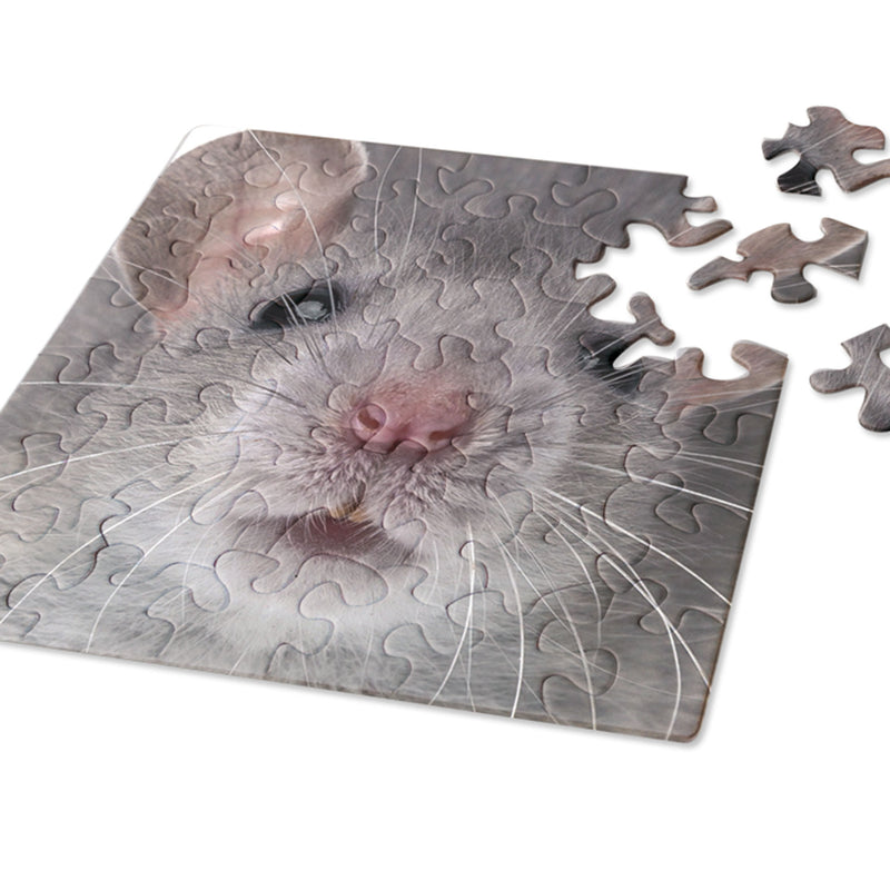 CURIOSI | fast fertiges Puzzle Q "Animal 3" mit außergewöhnlichen Puzzleteilen und Maus als Motiv