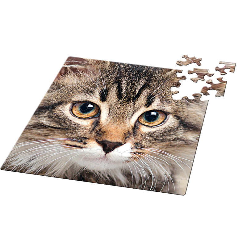 CURIOSI | fast fertiges Puzzle Q "Animal 6" mit niedlichem Katzenmotiv und außergewöhnlichen Puzzleteilen