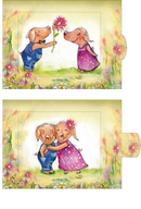 Lebende Karte "Schweinchen"