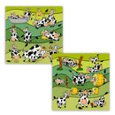 CURIOSI | Front- und Rückansicht des Puzzle Double "Be happy" mit glücklichen Kühen als Motiv