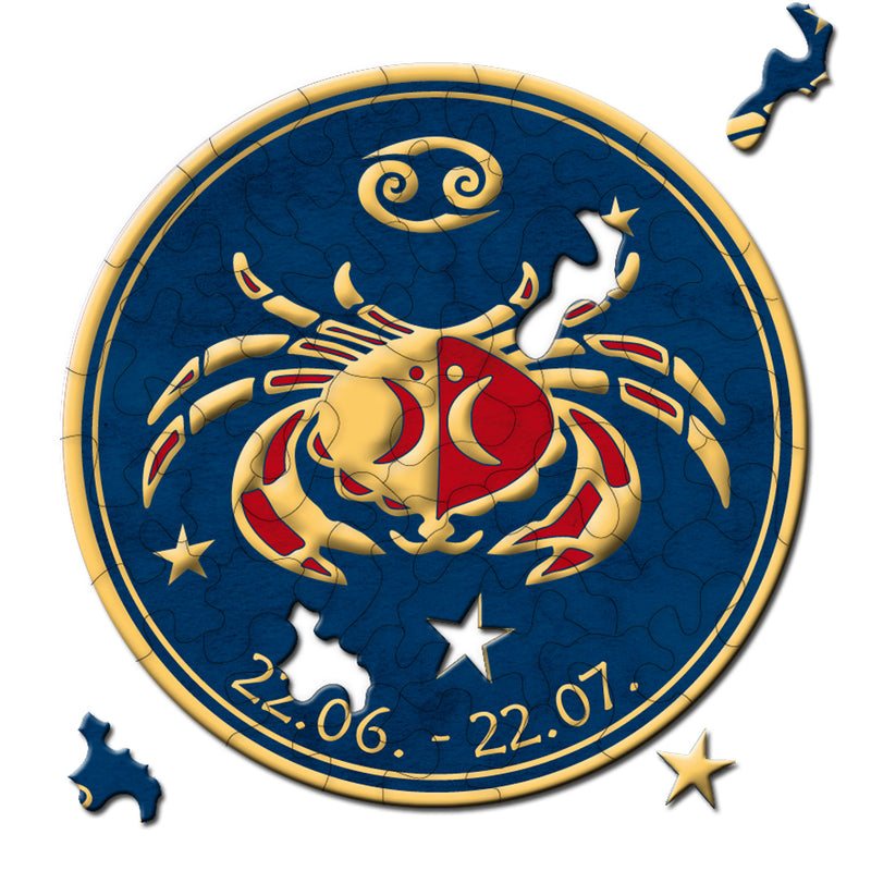 CURIOSI | Sternzeichen Puzzle Stella "Krebs" mit entsprechendem Datum und Golddetails 