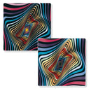 CURIOSI | Vorder- und Rückseite des Puzzle Double "Q-Jelly" mit buntem Motiv und optischer Täuschung