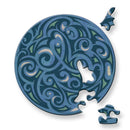 CURIOSI | fast fertiges Puzzle Picoli "Wind" mit blauem Motiv und runder Form