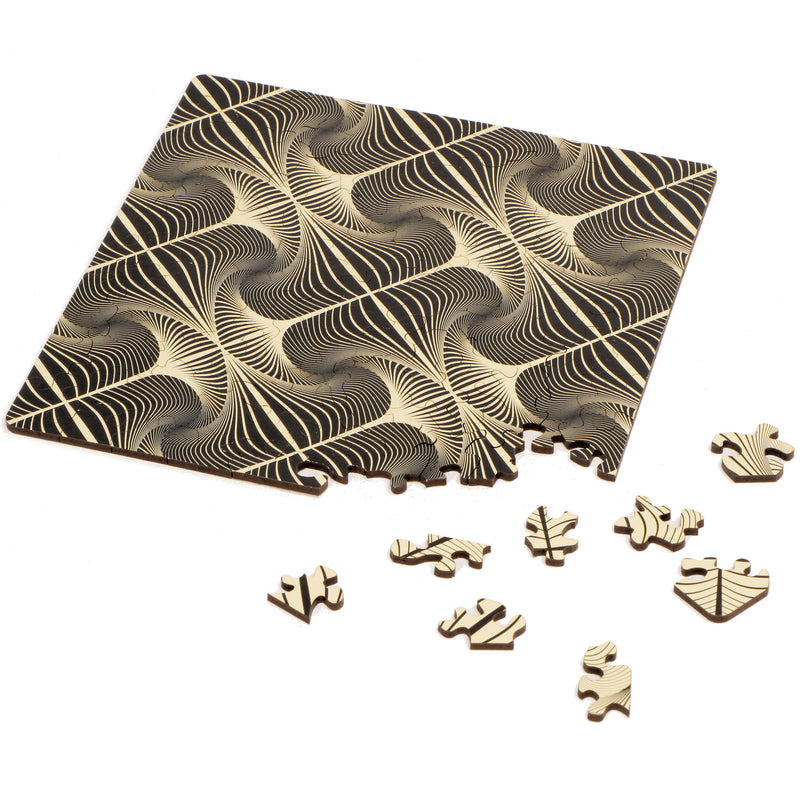 CURIOSI | fast fertiges Puzzle Double Q-Glitter mit abstraktem Motiv und außergewöhnlichen Puzzleteilen