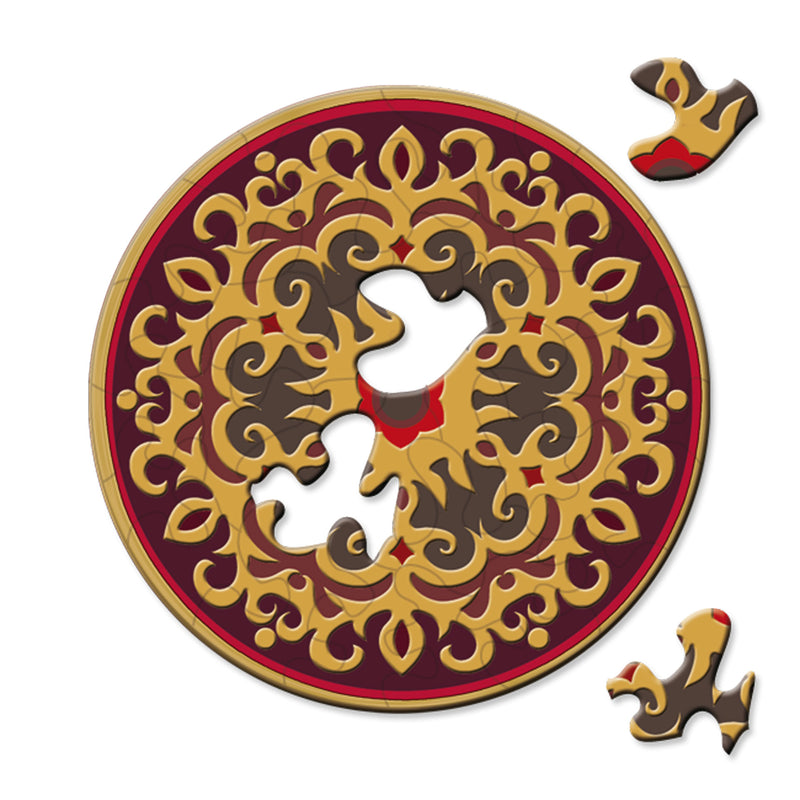 CURIOSI | fast fertiges Puzzle Picoli "Rose" mit orientalischem Design und außergewöhnlichen Puzzleteilen