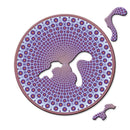 CURIOSI | fast fertiges Puzzle Picoli "Point" mit außergewöhnlichen Puzzleteilen und blau-lila Punkten als Motiv