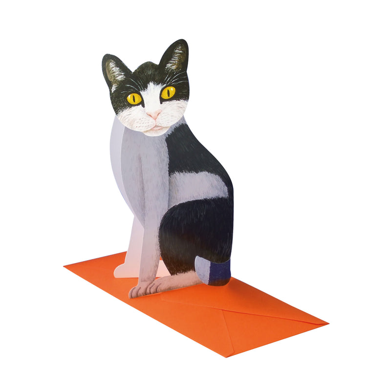 3D-Tierkarte "Sitzende Katze"
