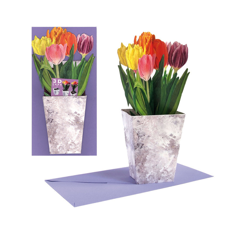 3D-Blumenkarte "Bunte Tulpen"