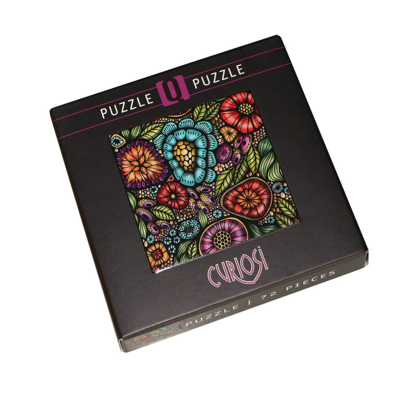 CURIOSI | Produktverpackung des Puzzle Q "Life 2" mit abstrakten Pflanzen als Motiv