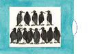 Lebende Karte "Pinguine"