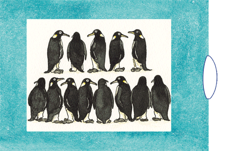 Lebende Karte "Pinguine"