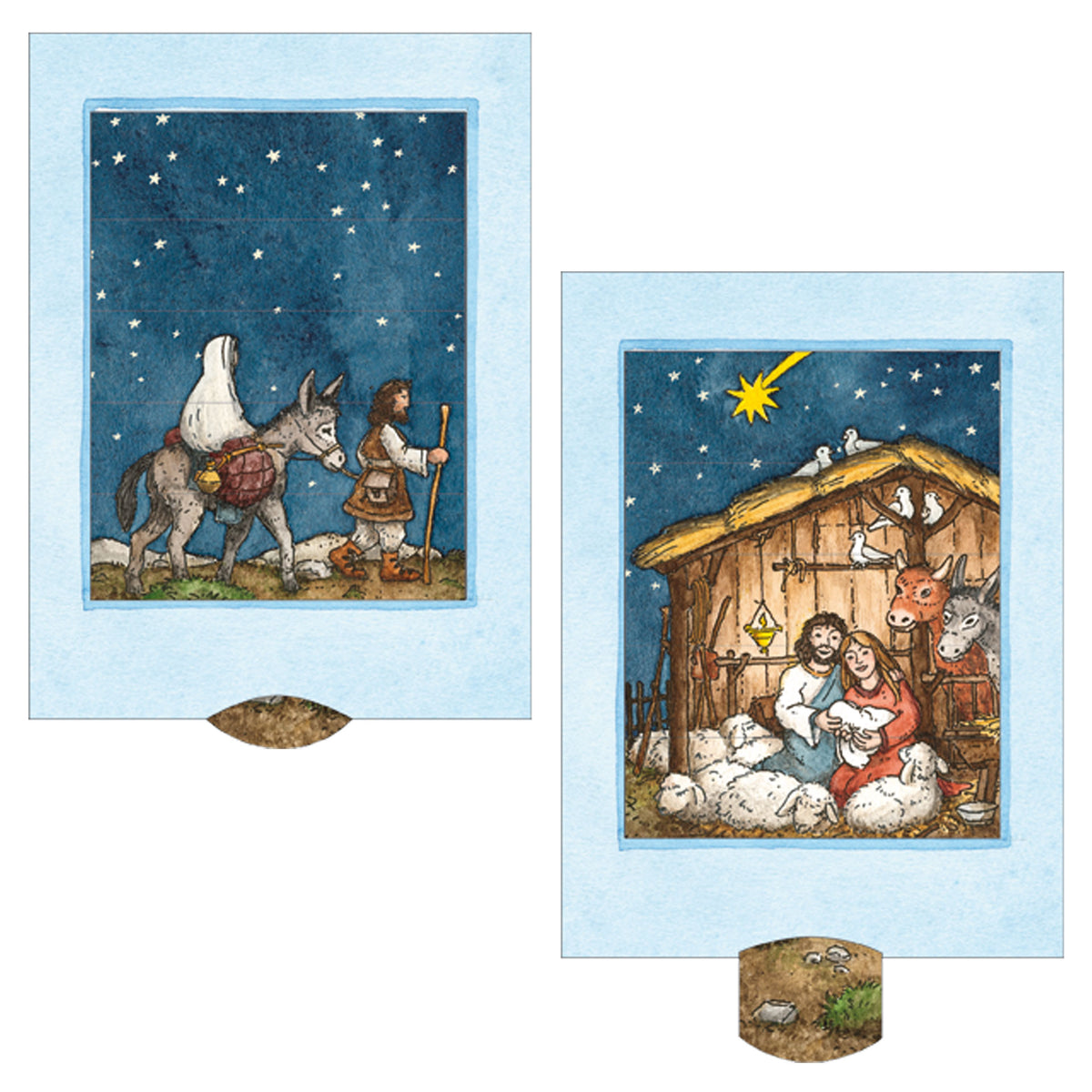 Dayspring Weihnachtskarten-Set „God’s Love Krippe“ – 18 Karten + Umschläge, Mit Bibelvers, Goldglitzer, 19 X 14 Cm